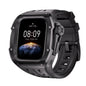 For Apple Watch Series 11 / 10 46mm RedPepper Armor Metal Case Integrated Silicone Watch Band(Black)