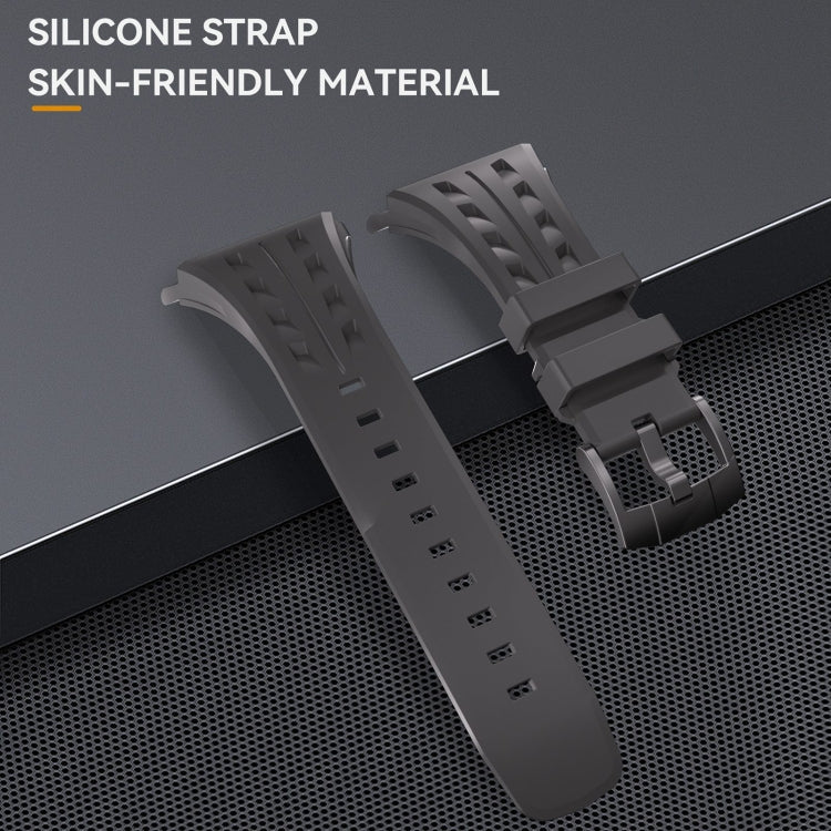For Apple Watch Series 11 / 10 46mm RedPepper Armor Metal Case Integrated Silicone Watch Band(Black)