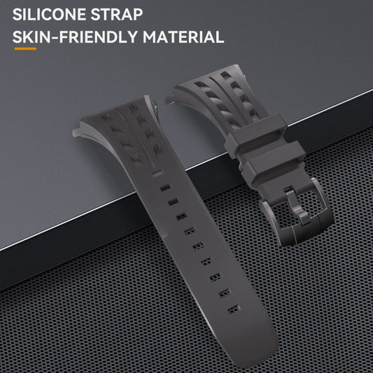 For Apple Watch Series 11 / 10 46mm RedPepper Armor Metal Case Integrated Silicone Watch Band(Black)