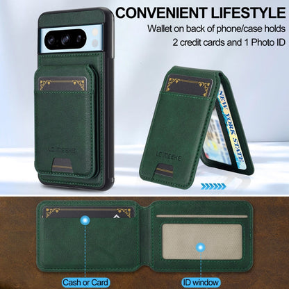 For Google Pixel 8 Pro LC.IMEEKE L3 Series Detachable RFID Card Bag Magsafe Phone Case(Green)