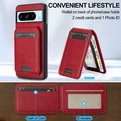 For Google Pixel 8 Pro LC.IMEEKE L3 Series Detachable RFID Card Bag Magsafe Phone Case(Red)