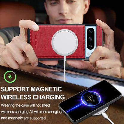 For Google Pixel 8 Pro LC.IMEEKE L3 Series Detachable RFID Card Bag Magsafe Phone Case(Red)