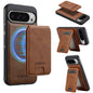 For Google Pixel 9 / 9 Pro LC.IMEEKE L3 Series Detachable RFID Card Bag Magsafe Phone Case(Brown)