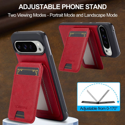 For Google Pixel 9 / 9 Pro LC.IMEEKE L3 Series Detachable RFID Card Bag Magsafe Phone Case(Red)