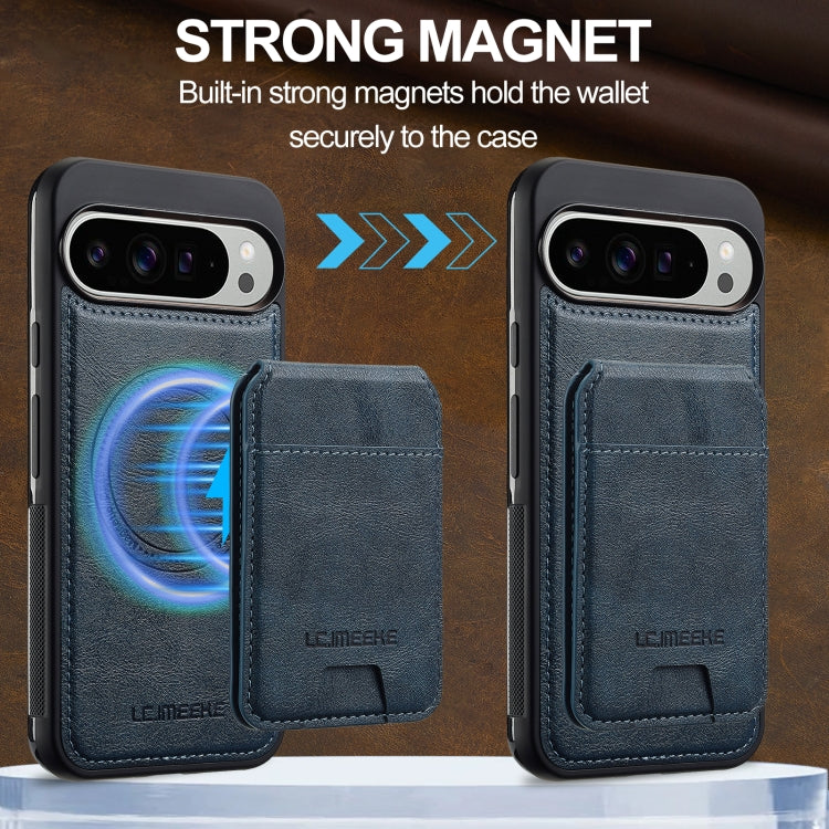 For Google Pixel 9 Pro XL LC.IMEEKE L3 Series Detachable RFID Card Bag Magsafe Phone Case(Blue)