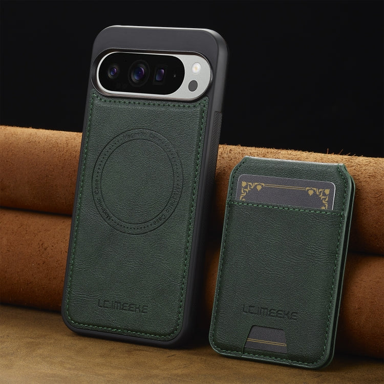 Pour Google Pixel 9 Pro XL LC.IMEEKE L3 Series Étui portefeuille magnétique détachable avec blocage RFID (Vert)