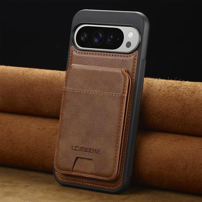 For Google Pixel 10 / 10 Pro LC.IMEEKE L3 Series Detachable RFID Card Bag Magsafe Phone Case(Brown)