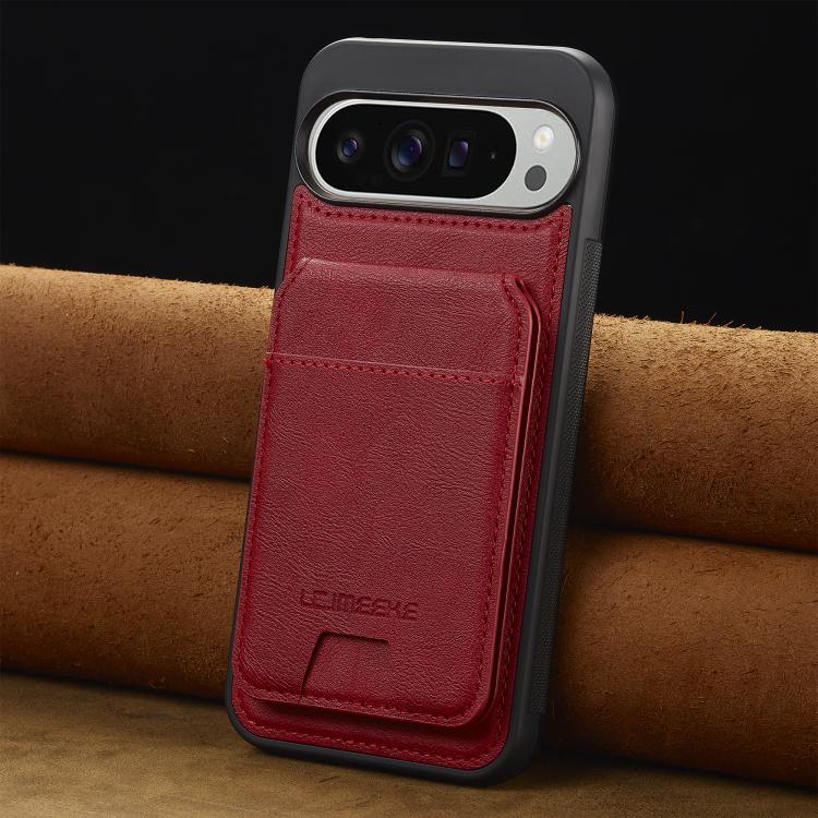 For Google Pixel 10 / 10 Pro LC.IMEEKE L3 Series Detachable RFID Card Bag Magsafe Phone Case(Red)