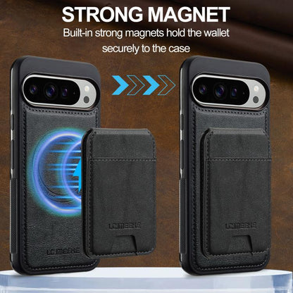 Pour Google Pixel 10 Pro XL LC.IMEEKE Étui de téléphone Magsafe avec sac de cartes RFID détachable série L3 (noir)