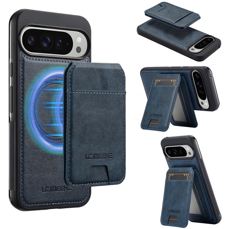 For Google Pixel 10 Pro XL LC.IMEEKE L3 Series Detachable RFID Card Bag Magsafe Phone Case(Blue)