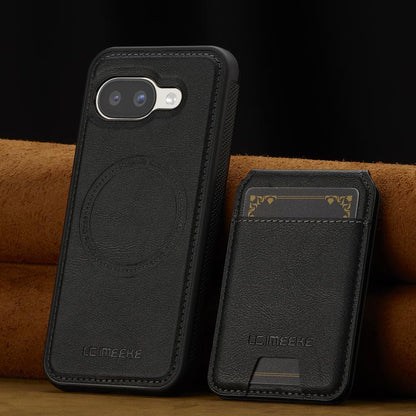 For Google Pixel 9a LC.IMEEKE L3 Series Detachable RFID Card Bag Magsafe Phone Case(Black)