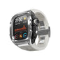 For Apple Watch Ultra 3 / 2 / 1 49mm RedPepper Armor Metal Case Integrated Silicone Watch Band(Steel Black White)