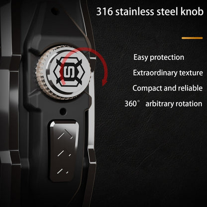 For Apple Watch Ultra 3 / 2 / 1 49mm RedPepper Armor Metal Case Integrated Silicone Watch Band(Steel Black White)