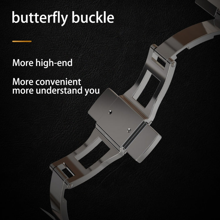 For Apple Watch Ultra 3 / 2 / 1 49mm RedPepper Armor Metal Case Integrated Silicone Watch Band(Steel Black White)
