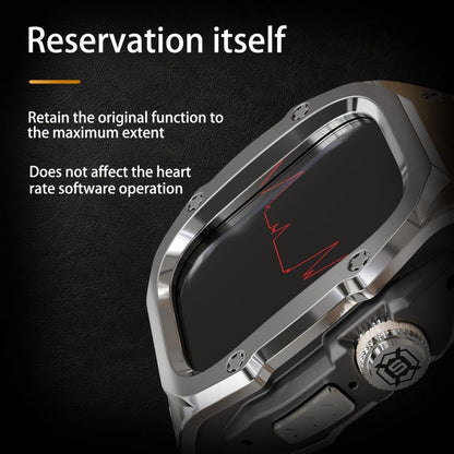 For Apple Watch Ultra 3 / 2 / 1 49mm RedPepper Armor Metal Case Integrated Silicone Watch Band(Steel Black White)