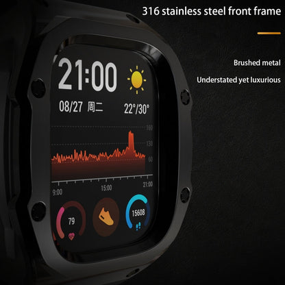 Pour Apple Watch Ultra 3 / 2 / 1 49 mm Coque métallique RedPepper Armor avec bracelet en silicone intégré (Noir)