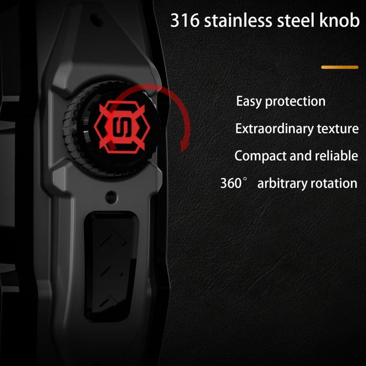 Pour Apple Watch Ultra 3 / 2 / 1 49 mm Coque métallique RedPepper Armor avec bracelet en silicone intégré (Noir)