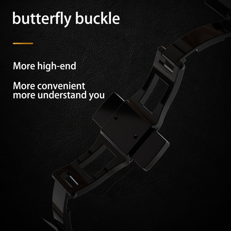 Pour Apple Watch Ultra 3 / 2 / 1 49 mm Coque métallique RedPepper Armor avec bracelet en silicone intégré (Noir)