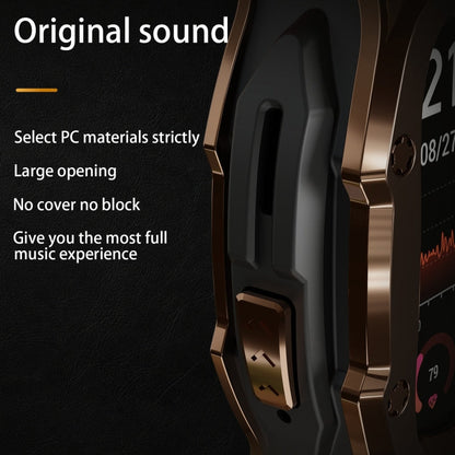 For Apple Watch Ultra 3 / 2 / 1 49mm RedPepper Armor Metal Case Integrated Silicone Watch Band(Rose Gold Black Orange)
