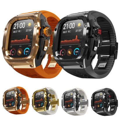 Pour Apple Watch Ultra 3 / 2 / 1 49 mm Coque métallique RedPepper Armor avec bracelet en silicone intégré (Noir)