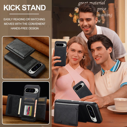 For Google Pixel 9 Pro XL LC.IMEEKE L5 Series Detachable RFID Card Bag Magsafe Phone Case(Black)