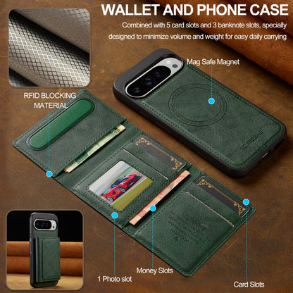 For Google Pixel 9 Pro XL LC.IMEEKE L5 Series Detachable RFID Card Bag Magsafe Phone Case(Green)