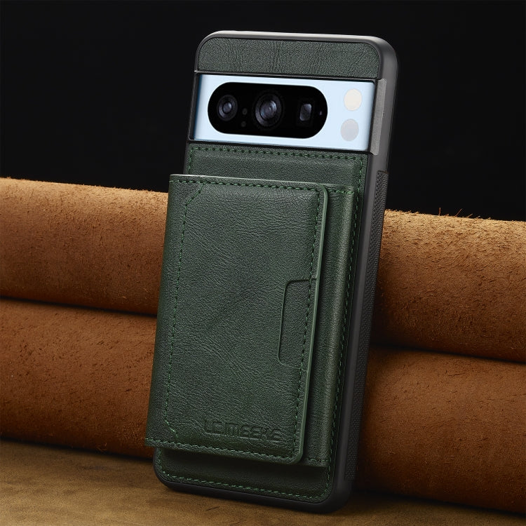For Google Pixel 8 Pro LC.IMEEKE L5 Series Detachable RFID Card Bag Magsafe Phone Case(Green)