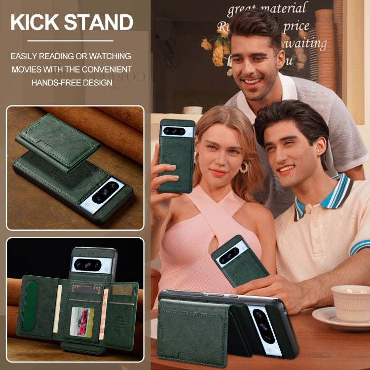 For Google Pixel 8 Pro LC.IMEEKE L5 Series Detachable RFID Card Bag Magsafe Phone Case(Green)