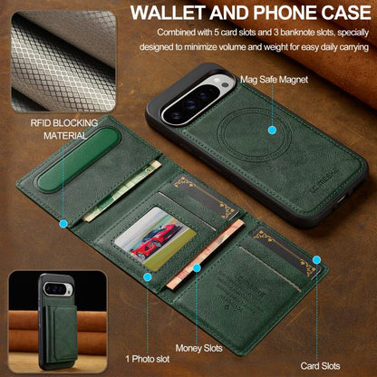 For Google Pixel 10 Pro XL LC.IMEEKE L5 Series Detachable RFID Card Bag Magsafe Phone Case(Green)