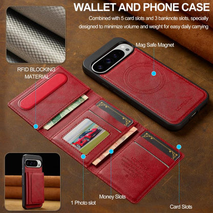 Pour Google Pixel 10 Pro XL LC.IMEEKE Étui de téléphone magnétique détachable de la série L5 avec blocage RFID (rouge)