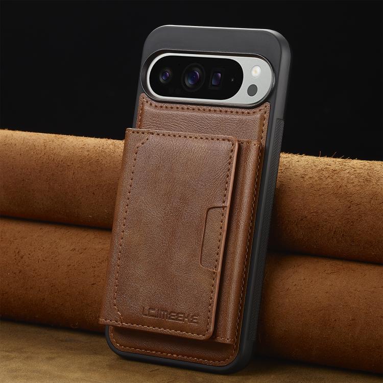 For Google Pixel 10 / 10 Pro LC.IMEEKE L5 Series Detachable RFID Card Bag Magsafe Phone Case(Brown)