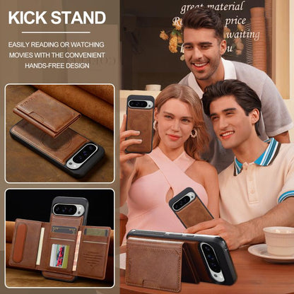 For Google Pixel 10 / 10 Pro LC.IMEEKE L5 Series Detachable RFID Card Bag Magsafe Phone Case(Brown)