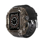Pour Apple Watch Ultra 3 / 2 / 1 49mm RedPepper Armor Coque Métal Bracelet Silicone Intégré (Transparent Noir Noir)