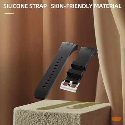 Pour Apple Watch Ultra 3 / 2 / 1 49mm RedPepper Armor Coque Métal Bracelet Silicone Intégré (Transparent Noir Noir)