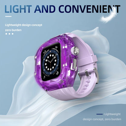 For Apple Watch Ultra 3 / 2 / 1 49mm RedPepper Armor Metal Case Integrated Silicone Watch Band(Clear Purple)