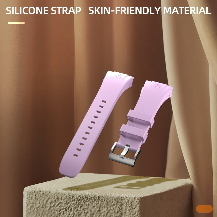 For Apple Watch Ultra 3 / 2 / 1 49mm RedPepper Armor Metal Case Integrated Silicone Watch Band(Clear Purple)