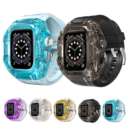 For Apple Watch Ultra 3 / 2 / 1 49mm RedPepper Armor Metal Case Integrated Silicone Watch Band(Clear Gold Beige)