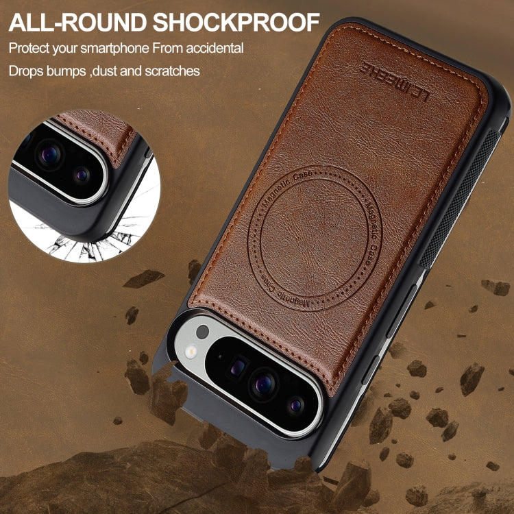 For Google Pixel 9 / 9 Pro LC.IMEEKE Magsafe Phone Case(Brown)