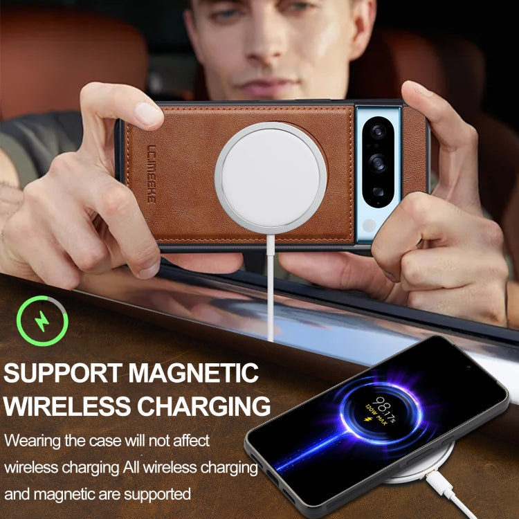 For Google Pixel 8 Pro LC.IMEEKE Magsafe Phone Case(Brown)