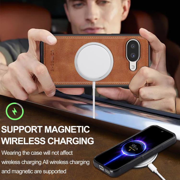 For Google Pixel 9a LC.IMEEKE Magsafe Phone Case(Brown)