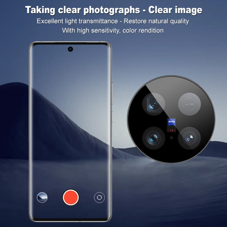 For vivo X100 Ultra imak Black Version HD Glass Rear Camera Lens Film, Self-positioning Version