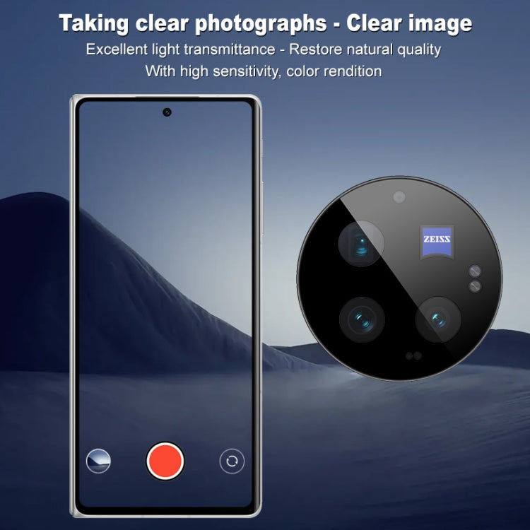 For vivo X Fold3 Pro imak Black Version HD Glass Rear Camera Lens Film, Self-positioning Version