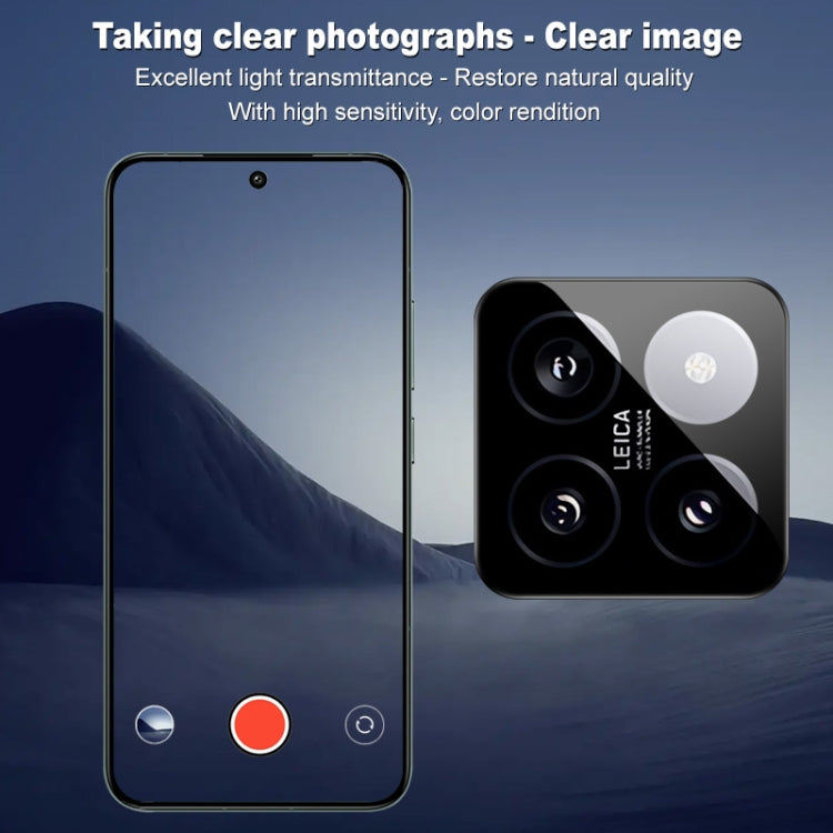 For Xiaomi 14 imak Black Version HD Glass Rear Camera Lens Film, Self-positioning Version