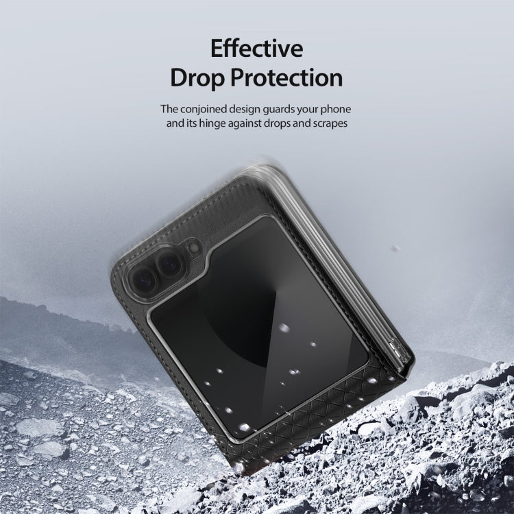 Pour Samsung Galaxy Z Flip6 / Flip7 FE Étui de téléphone DUX DUCIS Série Bril en PU + TPU (Noir)