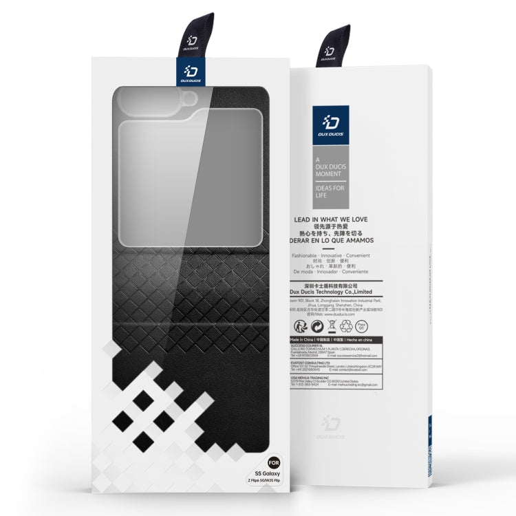 Pour Samsung Galaxy Z Flip6 / Flip7 FE Étui de téléphone DUX DUCIS Série Bril en PU + TPU (Noir)