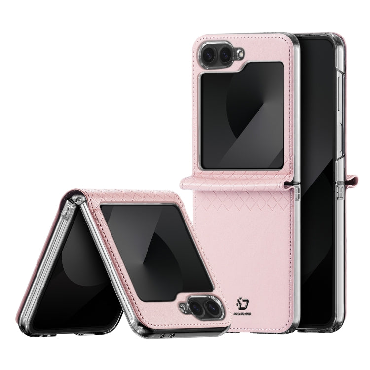 Pour Samsung Galaxy Z Flip6 / Flip7 FE DUX DUCIS Série Bril Étui de téléphone en PU + TPU (Rose)