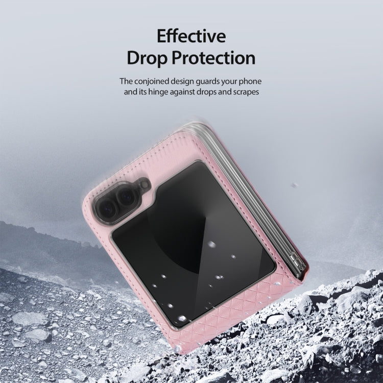 Pour Samsung Galaxy Z Flip6 / Flip7 FE DUX DUCIS Série Bril Étui de téléphone en PU + TPU (Rose)