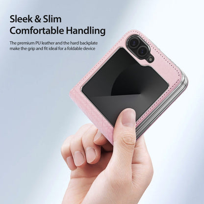 Pour Samsung Galaxy Z Flip6 / Flip7 FE DUX DUCIS Série Bril Étui de téléphone en PU + TPU (Rose)