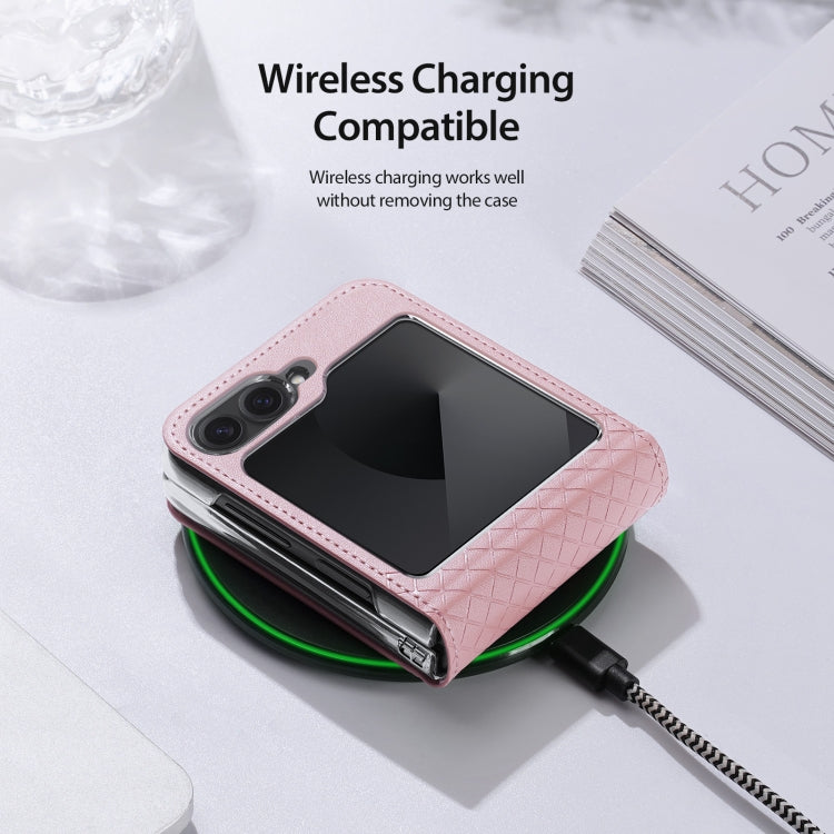 Pour Samsung Galaxy Z Flip6 / Flip7 FE DUX DUCIS Série Bril Étui de téléphone en PU + TPU (Rose)