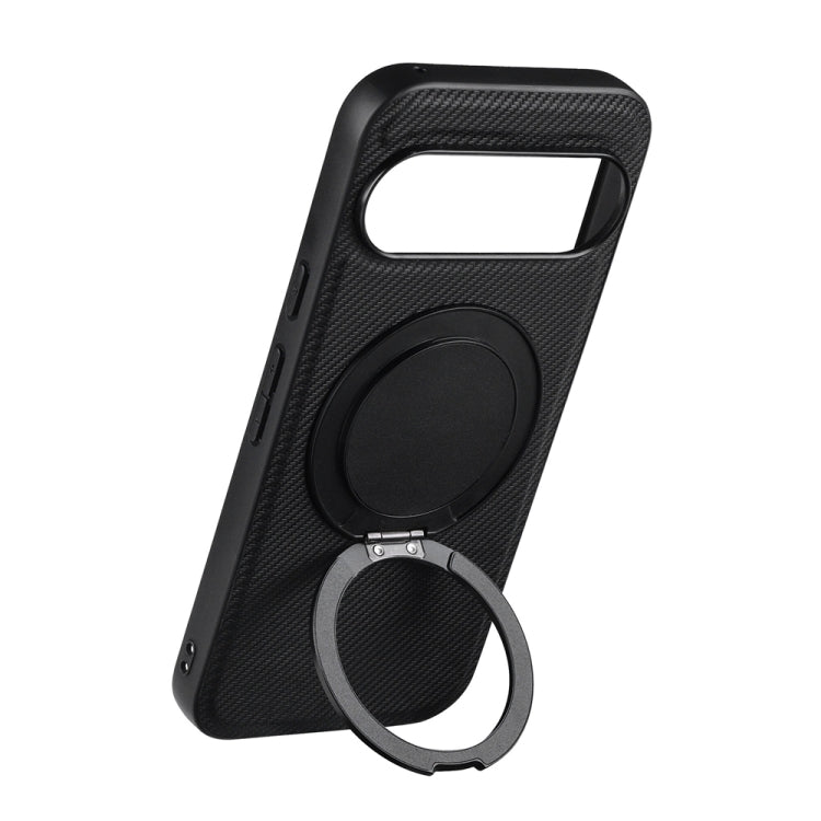 For Google Pixel 9 / Pixel 9 Pro ViLi TCY Series Kevlar Leather Texture Rotating Holder Phone Case(Black)